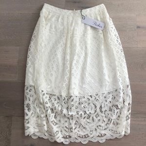 Parker white lace skirt size 4